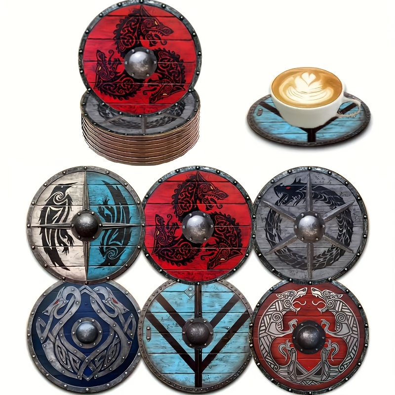 

6-pack Coasters Set, Wooden Coffee & Tabletop Protector, Room, Restaurant Decor Mats, Gift & Friends