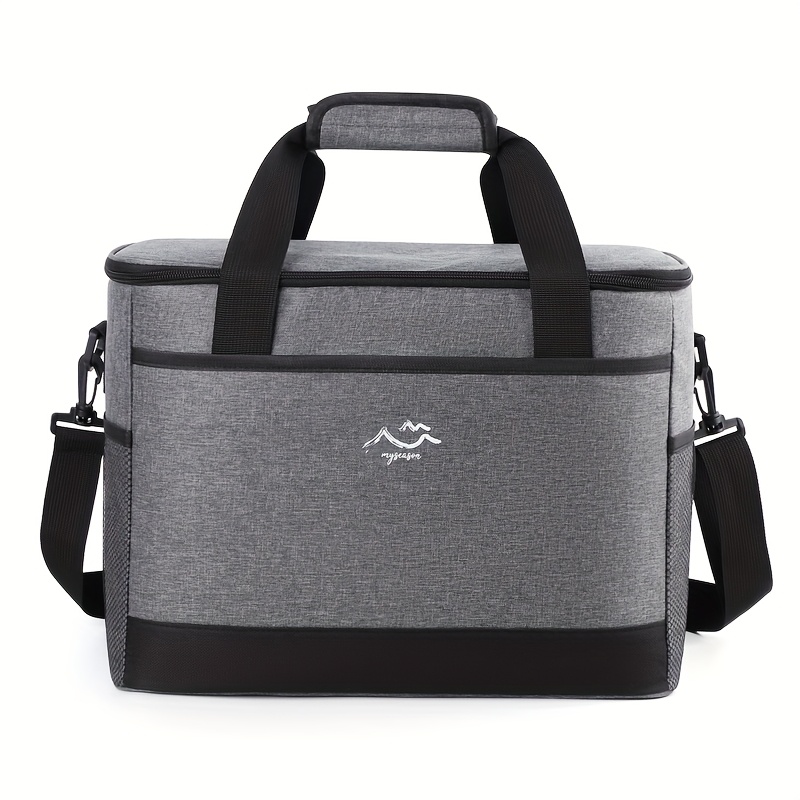 TEMU Large Capacity Insulated Cooler Bag With Wheels - Durable Oxford Fabric, Blue, Camping, And Holiday Gatherings, Stylish Cooler Bag | Durable