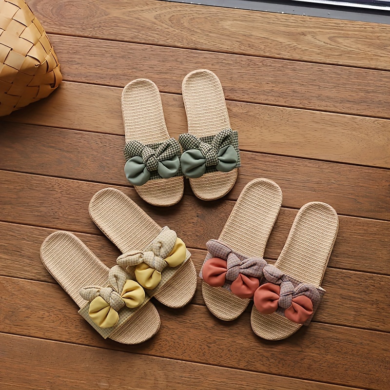 Summer Slippers with a Bow, Lightweight And Comfortable for Indoor Use, Suitable for Wearing Outside As Home Footwear., Women Shoes