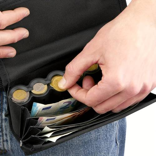 euro purse wallet clutch 8 slot automatic return mechanism collection bag suitable for cashiers taxi drivers salespeople and other staff durable oxford fabric material
