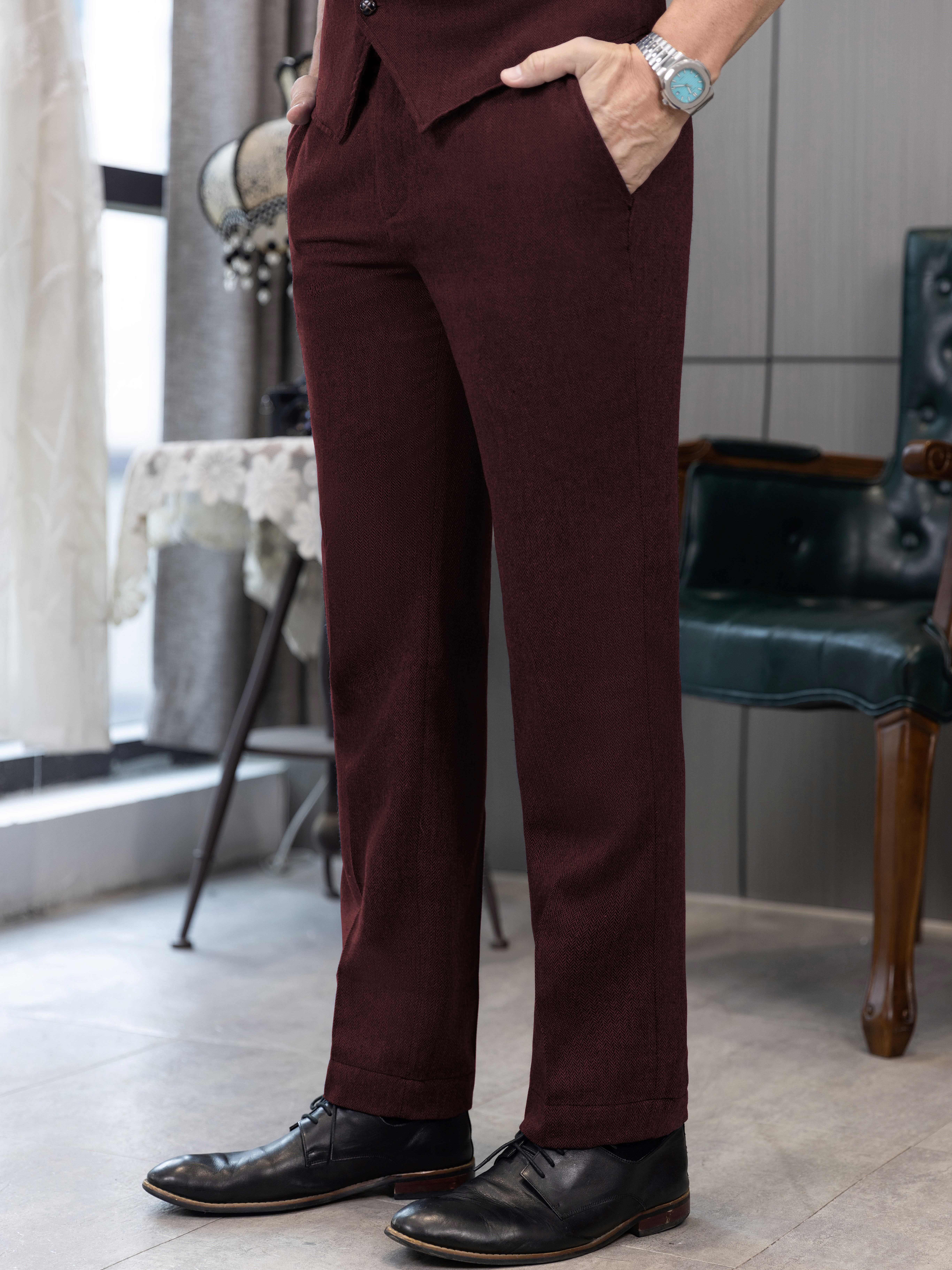 mens tweed dress pants vintage herringbone wool blend Temu