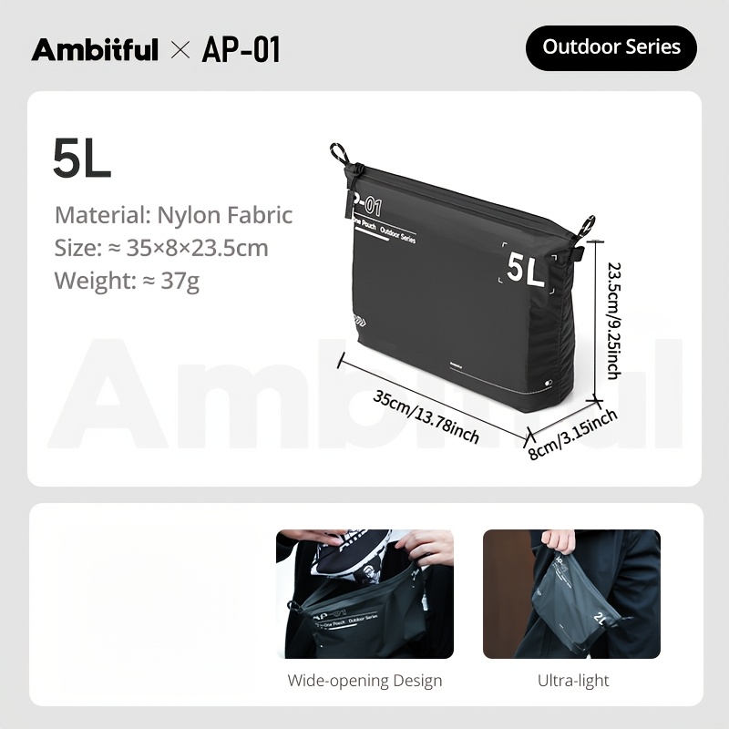 TEMU Ambitful AP-01 Custodia in nylon resistente all'usura, borsa organizer portatile per uso , borsa da viaggio per auricolari, caricabatterie, cavo