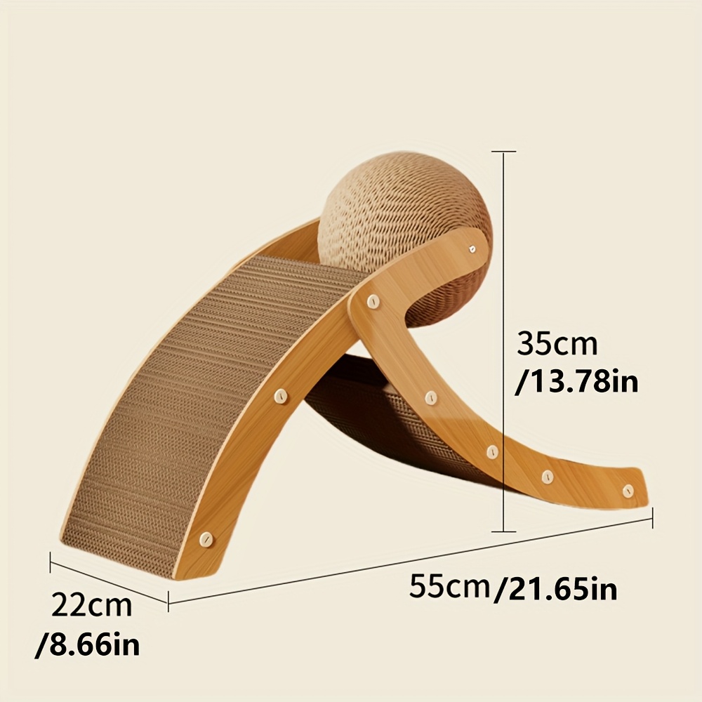 2 in 1 large corrugated scratching post with jute ball protect furniture self entertainment relieve boredom and   pet toys Product details 2