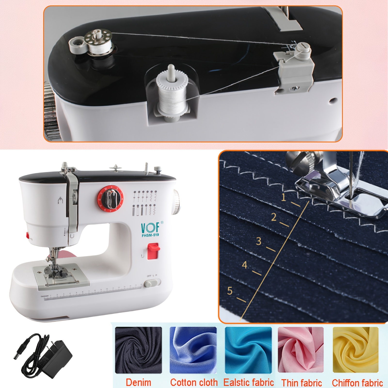 TEMU Sewing Machine - 12 Needle Electric Sewing Machine Mini Two-thread Sewing Machine Foot Pedal Us 110v, 519 Sewing Machine To Sewing Needs