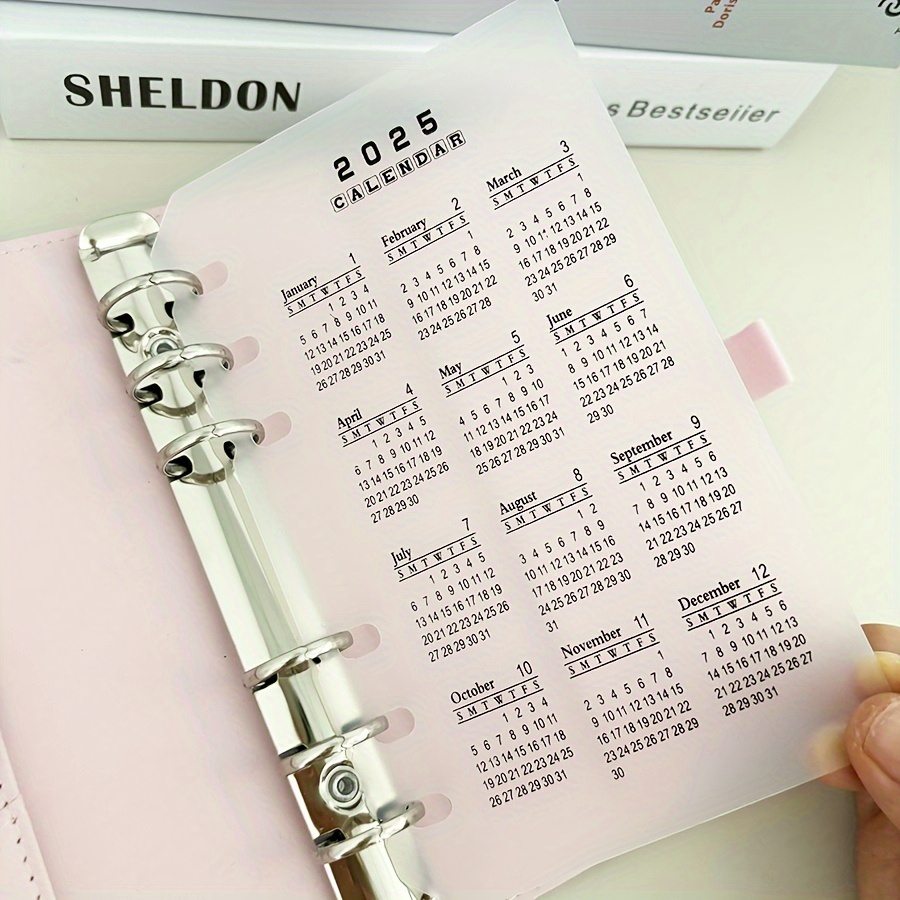 

2025 A5/a6 Transparent Frosted Calendar Divider - Plastic, Supplies