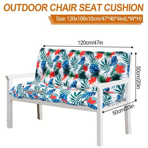 outdoor porch swing cushions 47x40 59x40 waterproof bench cushion with backrest and ties swing cushions 2 3 seater replacement thicken 4 swing bench cushions for garden patio furniture