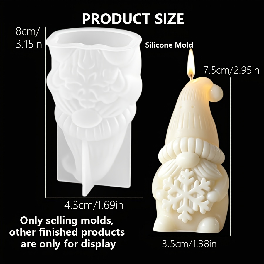 TEMU Reusable Silicone Mold Suitable For Resin, Clay, Wax & Cement - Santa Claus Holding Snowflake Craft Mold With Easy Demold Release, Non- For Diy