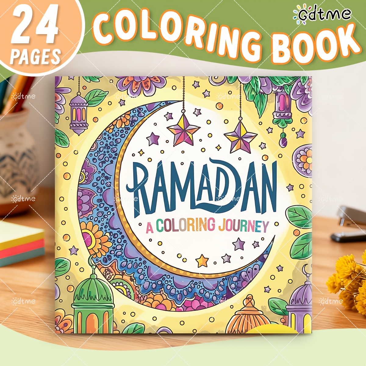 Image of 1 Adult Coloring Sketchbook Featuring A Ramadan Mubarak Theme, Designed For Relaxation And . This Coloring Book Makes An Gift For Halloween, Christmas, And . Ideal For Birthdays