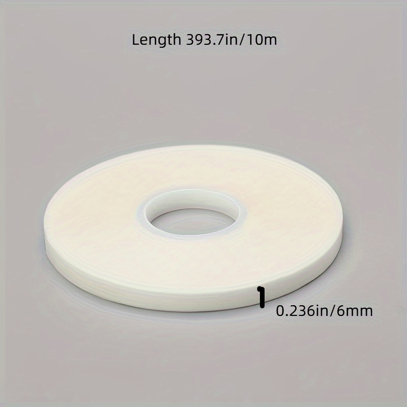 TEMU Gdgdsy Premium Double-sided Water-soluble Tape, 10m Roll - Strong For Fabric & Crafts, , Ideal For Diy Projects, 6mm Wide