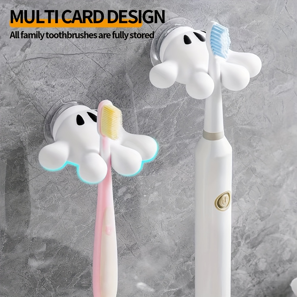 

1/3/5pcs Toothbrush Holder - Hook - Cute Traceless Hook On Palm - Winding Device - Bathroom Towel Suction Cup - Multi Functional Hook