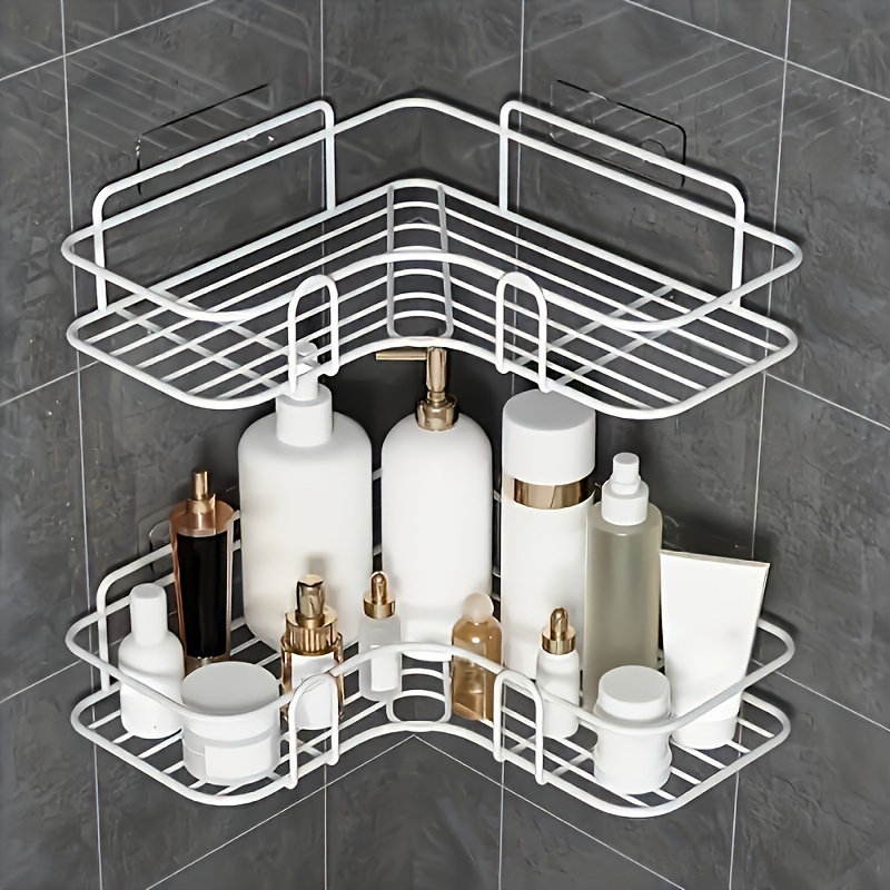 

Versatile No-drill Corner Bathroom Shelf: Space-saving Triangle Organizer For Bath & Kitchen, Weatherproof Storage Solution For Home & Outdoors