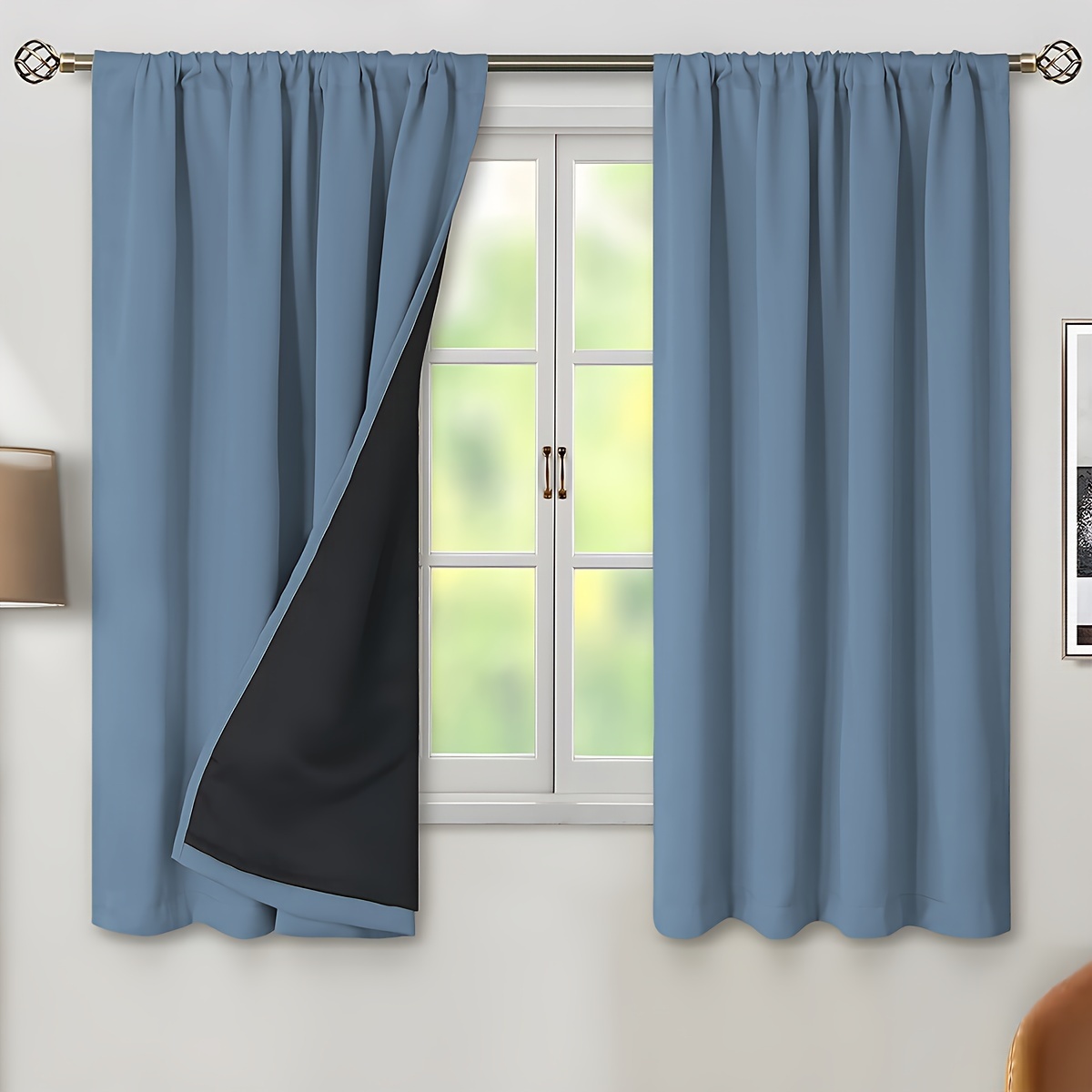 

[customer ] 1pc Blackout Curtain - , Heat-insulating Rod Pocket Room & Bedroom Home Decor