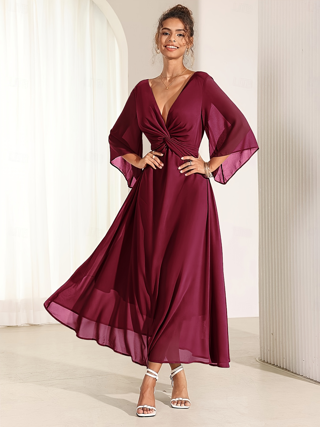 brown drop waist maxi dress Briann Drop Waist Maxi Dress in Chocolate – Cattivo main image 1