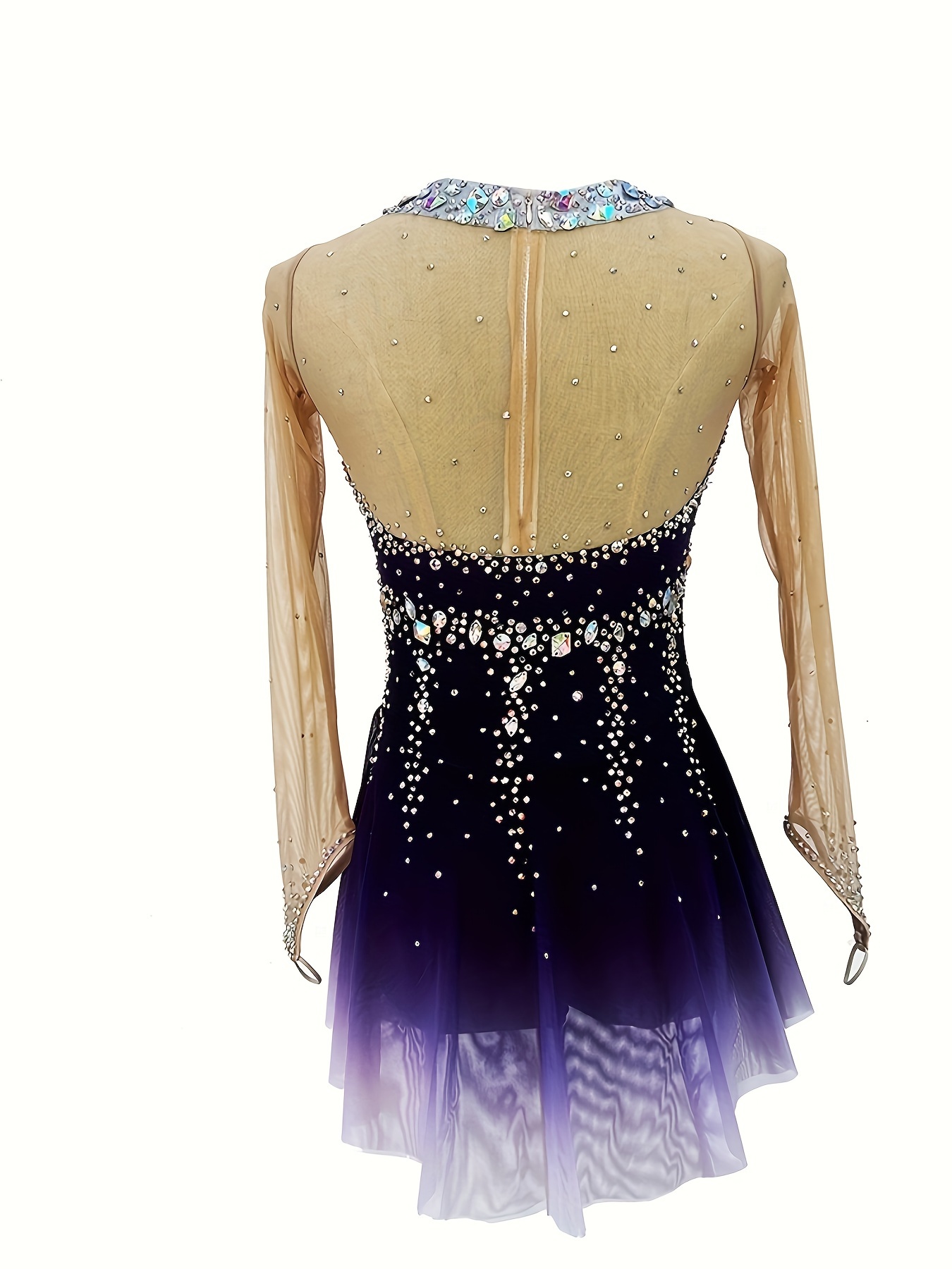 elegant purple gradient figure skating dress geometric - Temu Poland