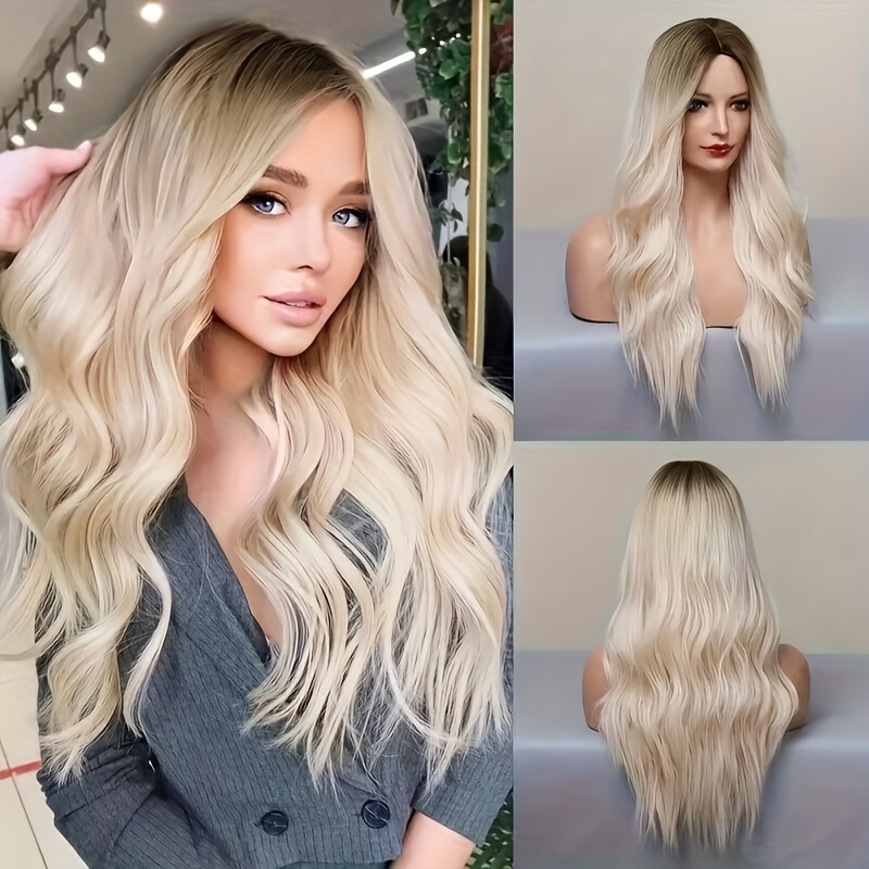Long Ombre Grey Blonde Wigs Women Synthetic Layered Hair Wig - Temu United  Kingdom
