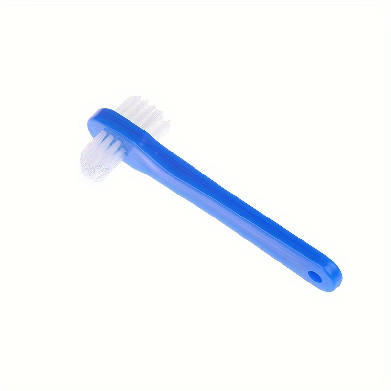 Dual-ended Denture & Bridge Cleaning Toothbrush - Hard Bristle, Unscented For Deep Cleaning, Ideal For Adults