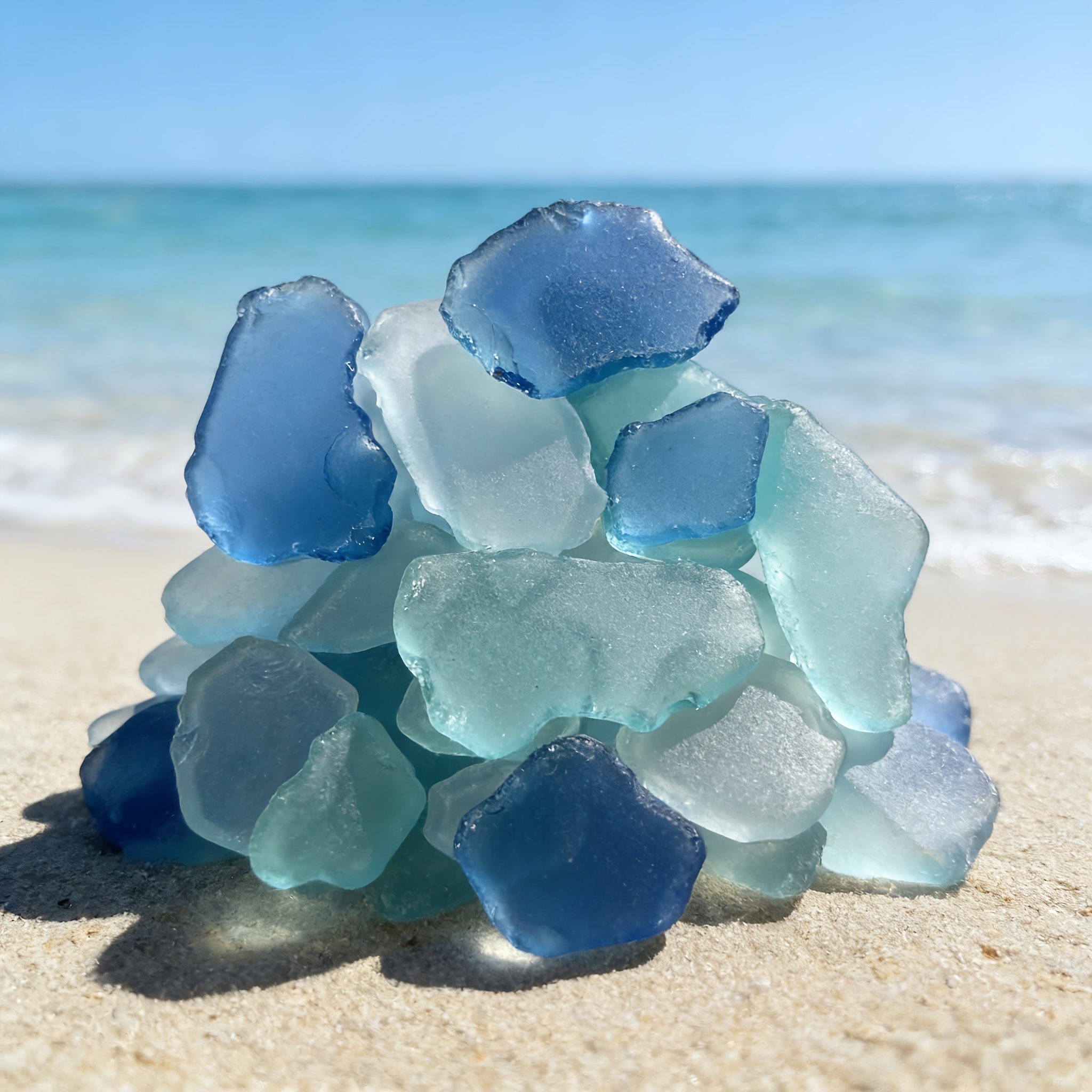 TEMU 120 Grams Of Natural Sea Glass , Handmade Wind Chime Resin Glue Material, Fish Tank Landscaping Vase Filling Decoration Frosted Ocean Glass,