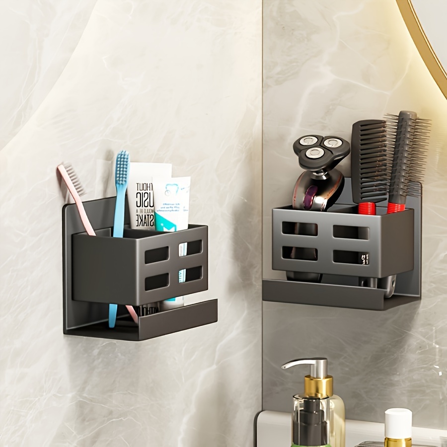 

Plastic Shower Caddy Wall Mount Organizer - 1pc Bathroom Storage Shelf No-punching For Cosmetics, Razor, Comb, Kitchen Utensils, Makeup Brushes & Accessories , Christmas Decorations