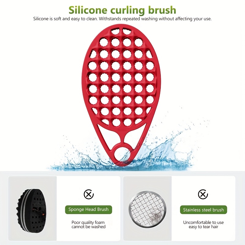 Magic Silicone Curly Hair Brush, One Piece Twist Curl Comb for Afro Curls, Washable Hair Tool for Men Women, Grey, 1pc