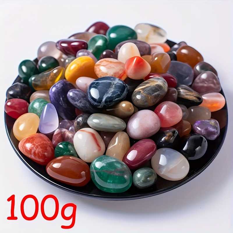 100g bohemian mixed polished stones crystals vibrant assorted gemstones for home decor aquarium succulent terrarium garden flower pot decoration bohemian style decorative pebbles details 7