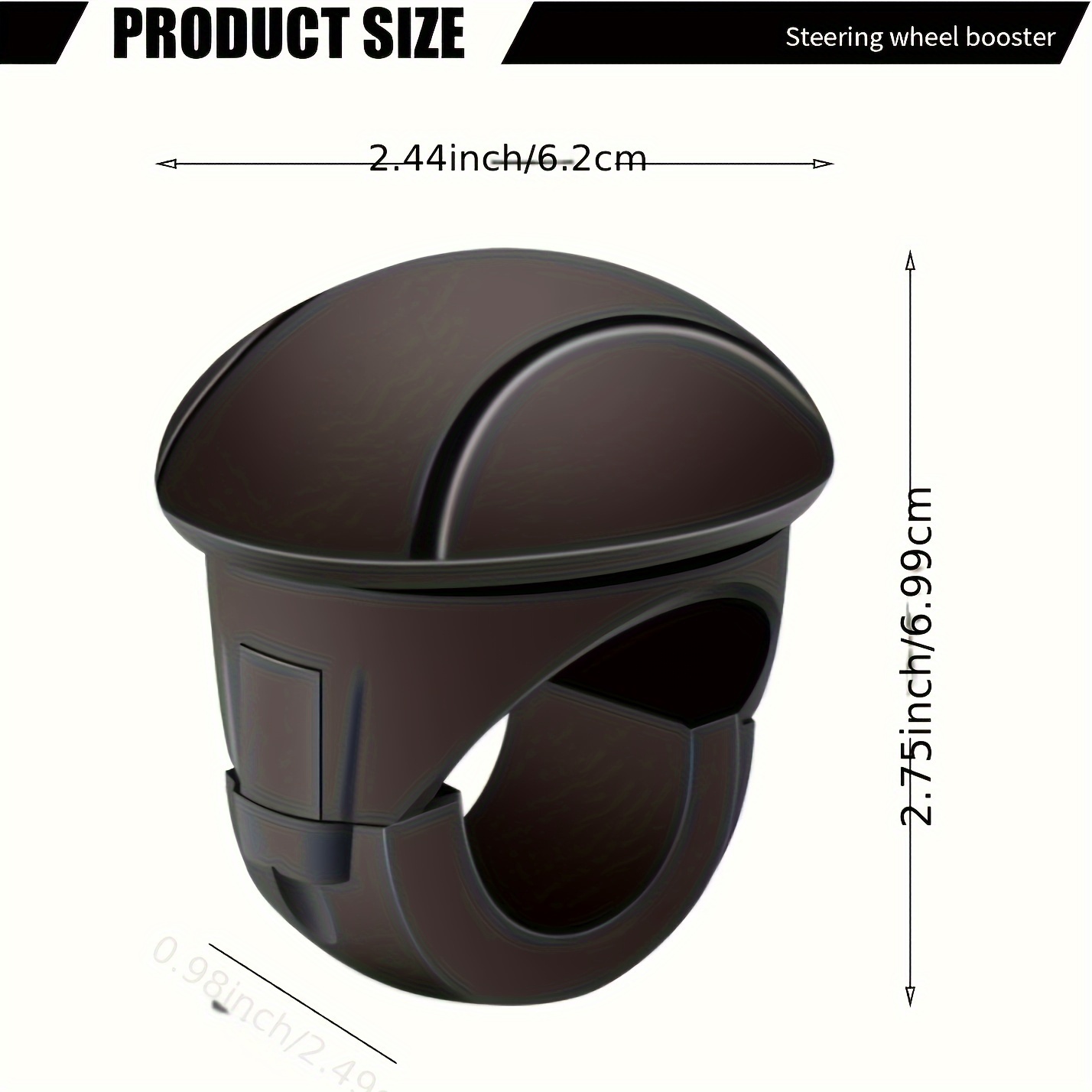 TEMU Silicone Steering Wheel Knob - 360° Smooth Rotation, One-hand Operation With Built-in Metal Bearing & Non-slip Grip