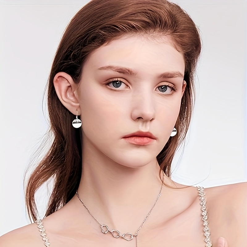 925 Sterling Silver Round Disc Earrings for Women