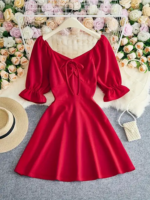 flowy mini dress summer Cassidy Dress-Flowy Off-Shoulder Mini Dress for Spring & Summer Large / Navy