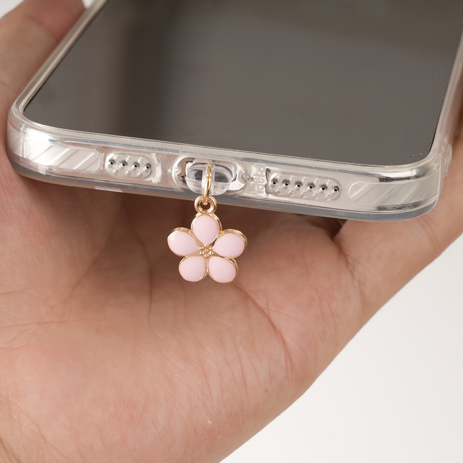 Pink Flower Phone Dust Plug
