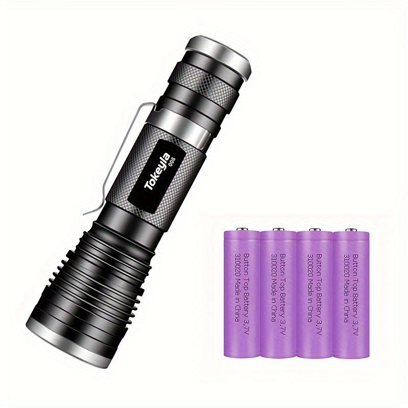 

1pc Strong Light Flashlight With 3 Modes, Variable Zoom Flashlight, Including Flash Function, Suitable For Emergency Situations, Outdoor, Home, Camping, Hiking, Fishing (with 4 * Batteries)