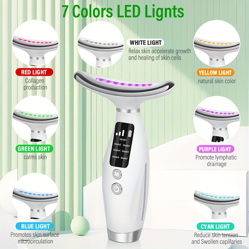 all in one facial neck rejuvenation device cleansing microcurrent warm moisturizing rechargeable lithium battery ideal gift for women beauty device modern aesthetic details 1