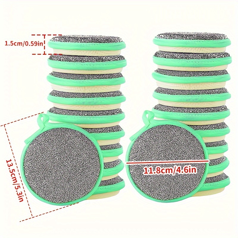12pcs Dual-Layer Absorbent Dishcloths - Thick Scouring Pads for Kitchen, Stain Removal on Sinks & Stoves, Ideal for Commercial Kitchens and Restaurants, Restaurant Kitchenware | Duallayer Design | Durable Kitchencloths, Dish Cloth