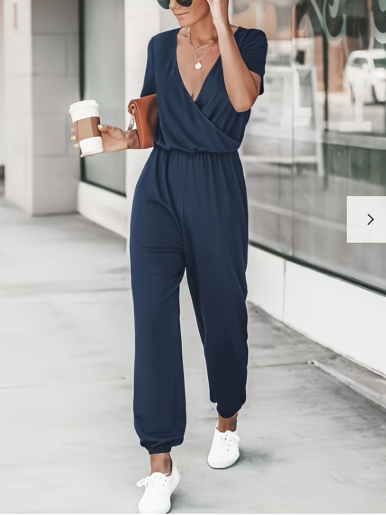 womens elegant cross neck short sleeve jumpsuit Temu Ireland