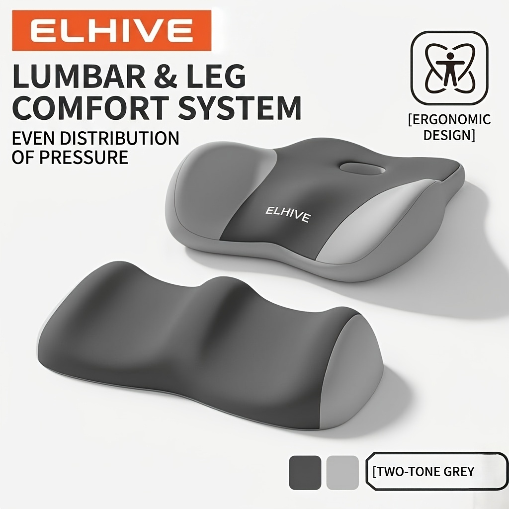 TEMU Elhive Ergonomic Waist & Leg Pillow System - Sleep Set For Back And Side Sleepers - For Alignment - For Reading, Relaxing, And Nights Of Sleep