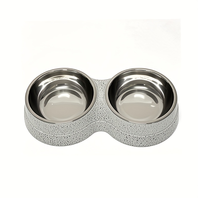 Pet Dual Bowl Feeder And Waterer, Ceramic-look -one Design, In Multiple Colors, Suitable For Cats And Dogs