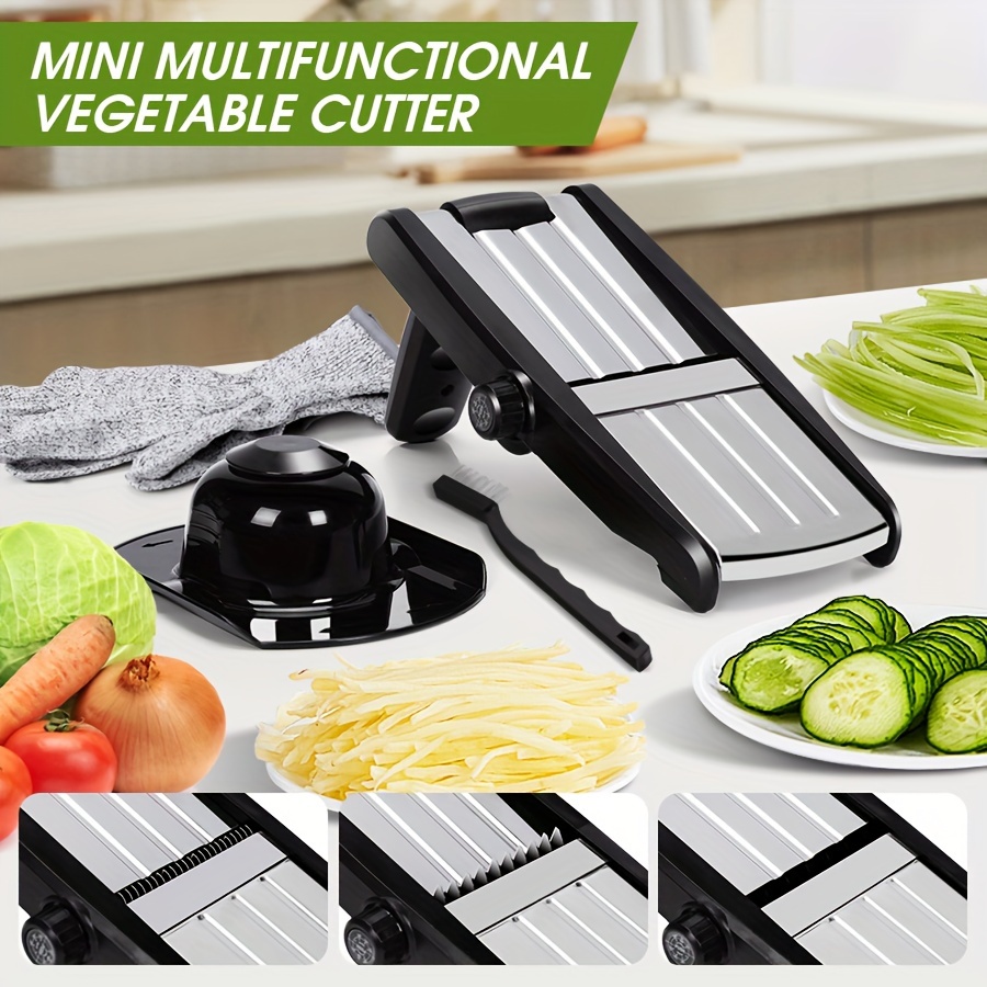 

Mandoline Food Slicer, Adjustable Kitchen Stainless Steel Vegetable Slicer Set With 5 Blades Adjustable Slicer, Professional Vegetable Grater, Onion Grater, Potato Grater, Kitchen Utensils