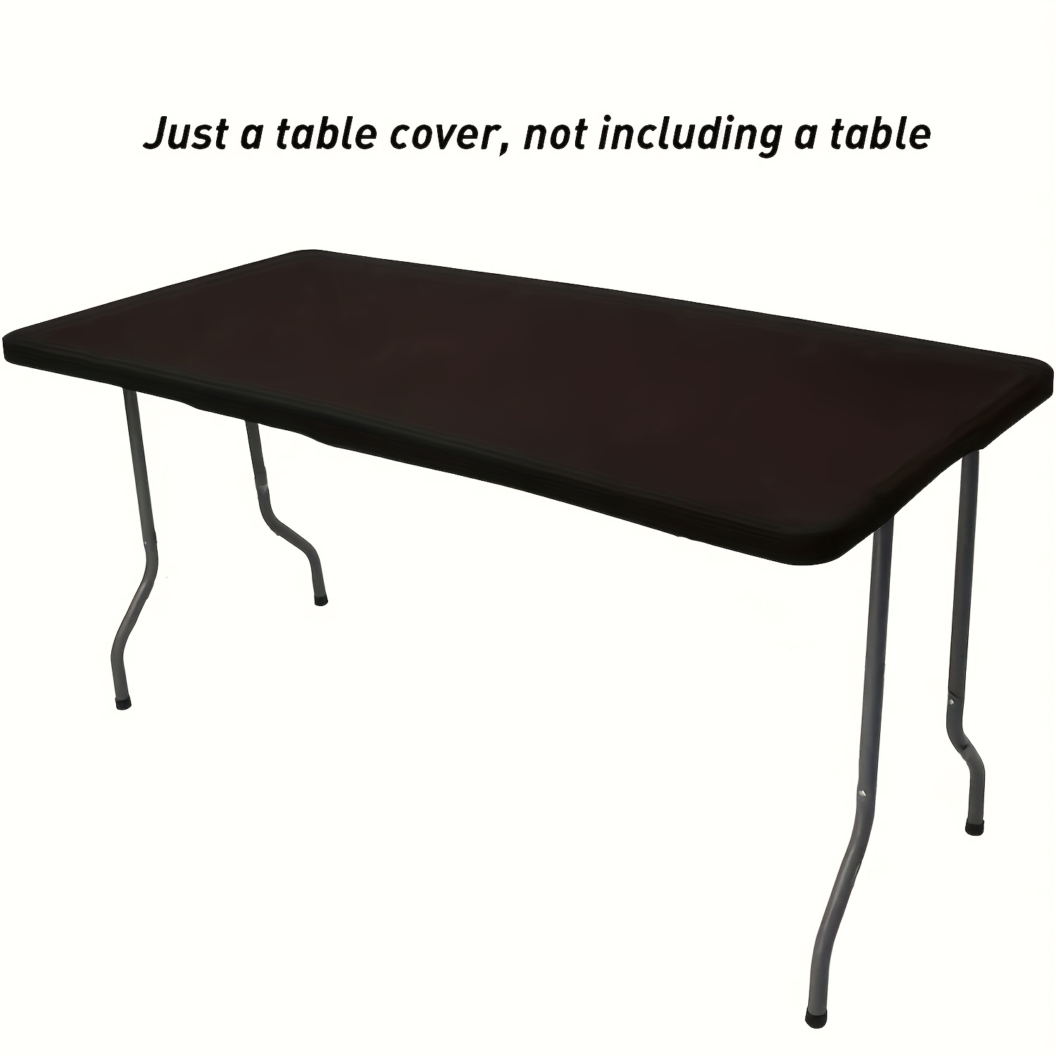 TEMU 1pc Stretch Polyester Tablecloth, Skin-fitting Elastic Rectangular Table Cover, Wrinkle-resistant, Machine Washable, Suitable For Events,