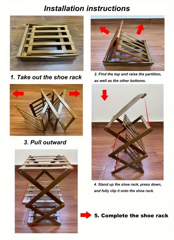 a bamboo installation free foldable shoe rack made of bamboo with   layers   selectable     colors is an     for the small space at the family entrance door details 0