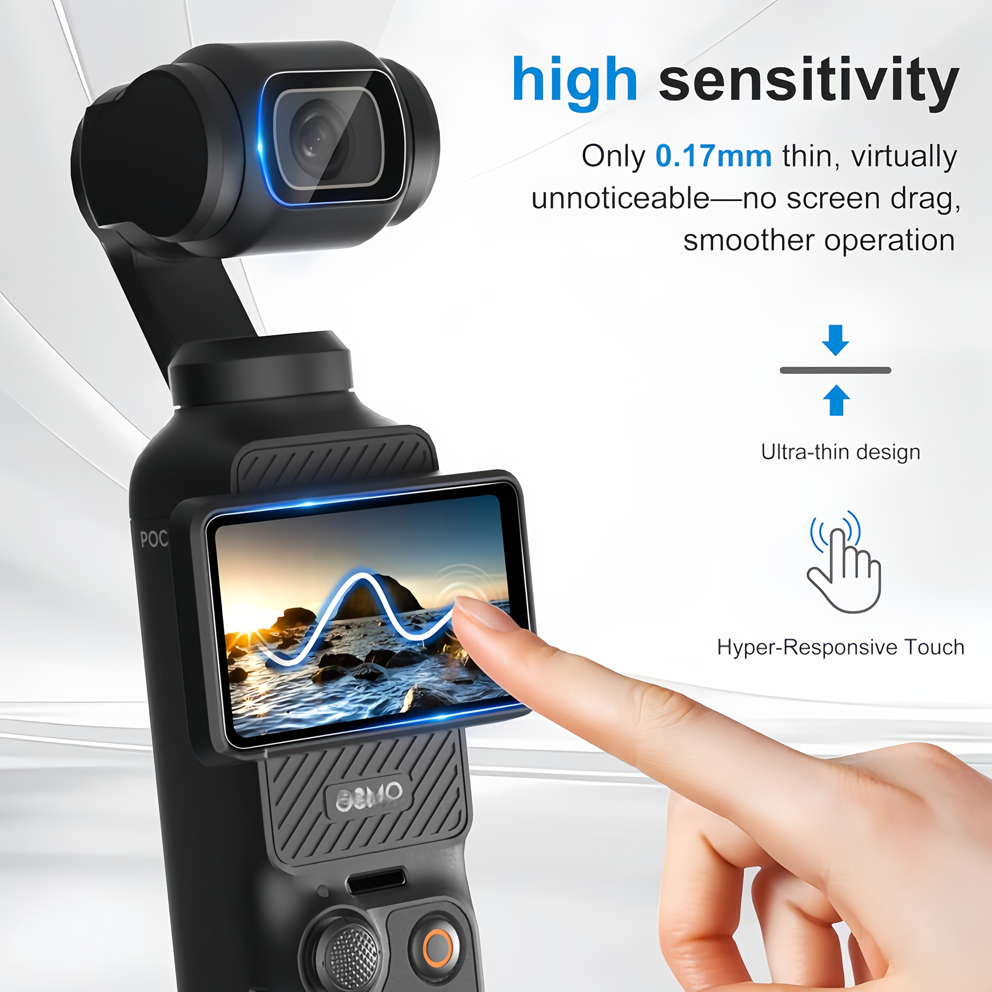 6pcs screen and lens protector set for   3 anti reflective coating ultra clear anti scratch lens and lcd tempered glass film 9h hardness protection       pocket 3 accessories suitable for   Product details 0