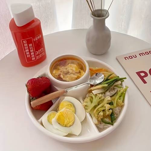 2pcs set of partitioned plates japanese fat reducing portioning plates random colors