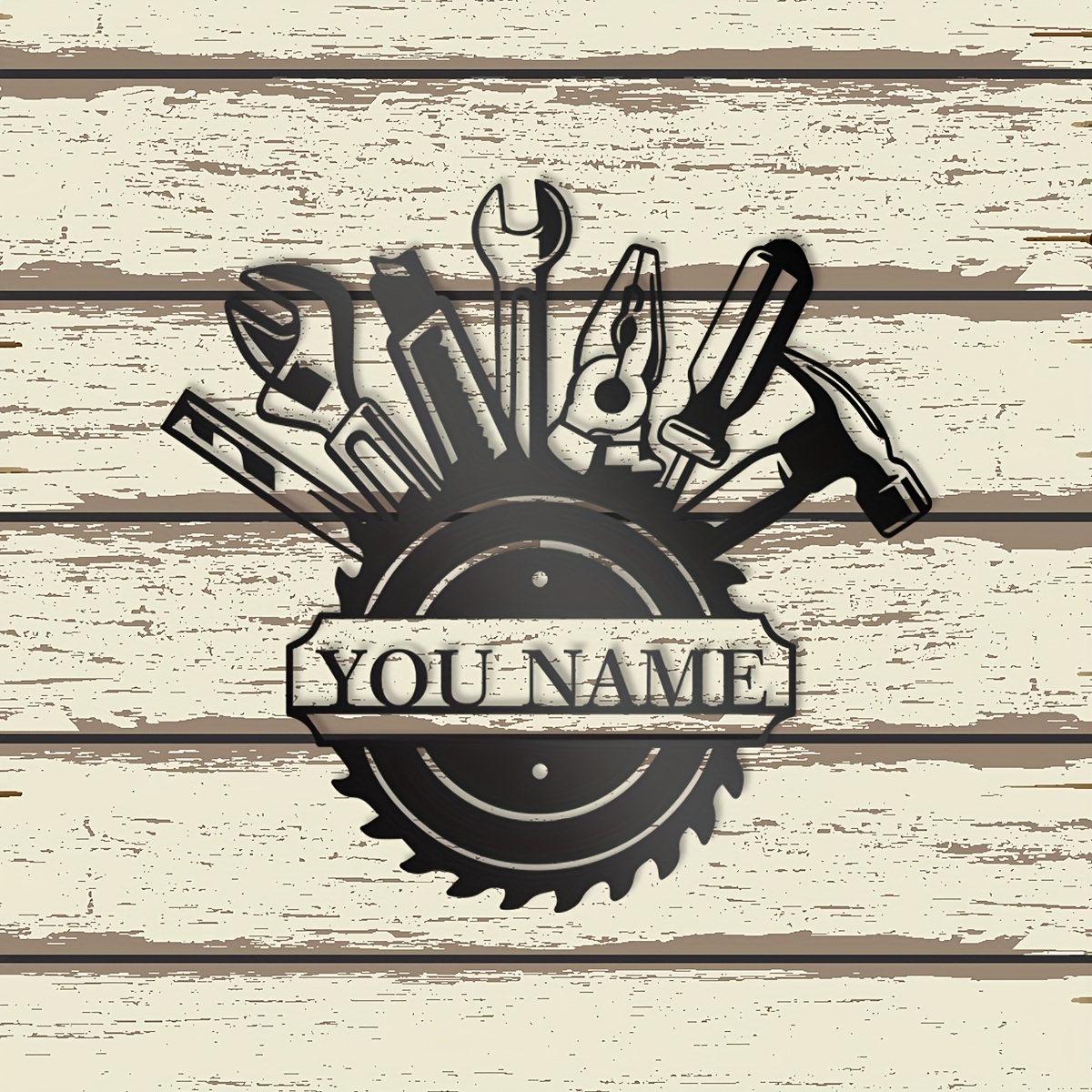 

1pc Personalized Handyman Metal Sign, Customizable Workshop Wall Decor, Artistic Metal Craft, Durable Garage Art Gift, Home And Office Decoration