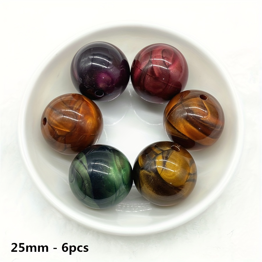 Random Mixed Color 8mm/25mm Acrylic Round Beads For Necklace Bracelet Earring Pendant Jewelry Making Phone Chain Diy