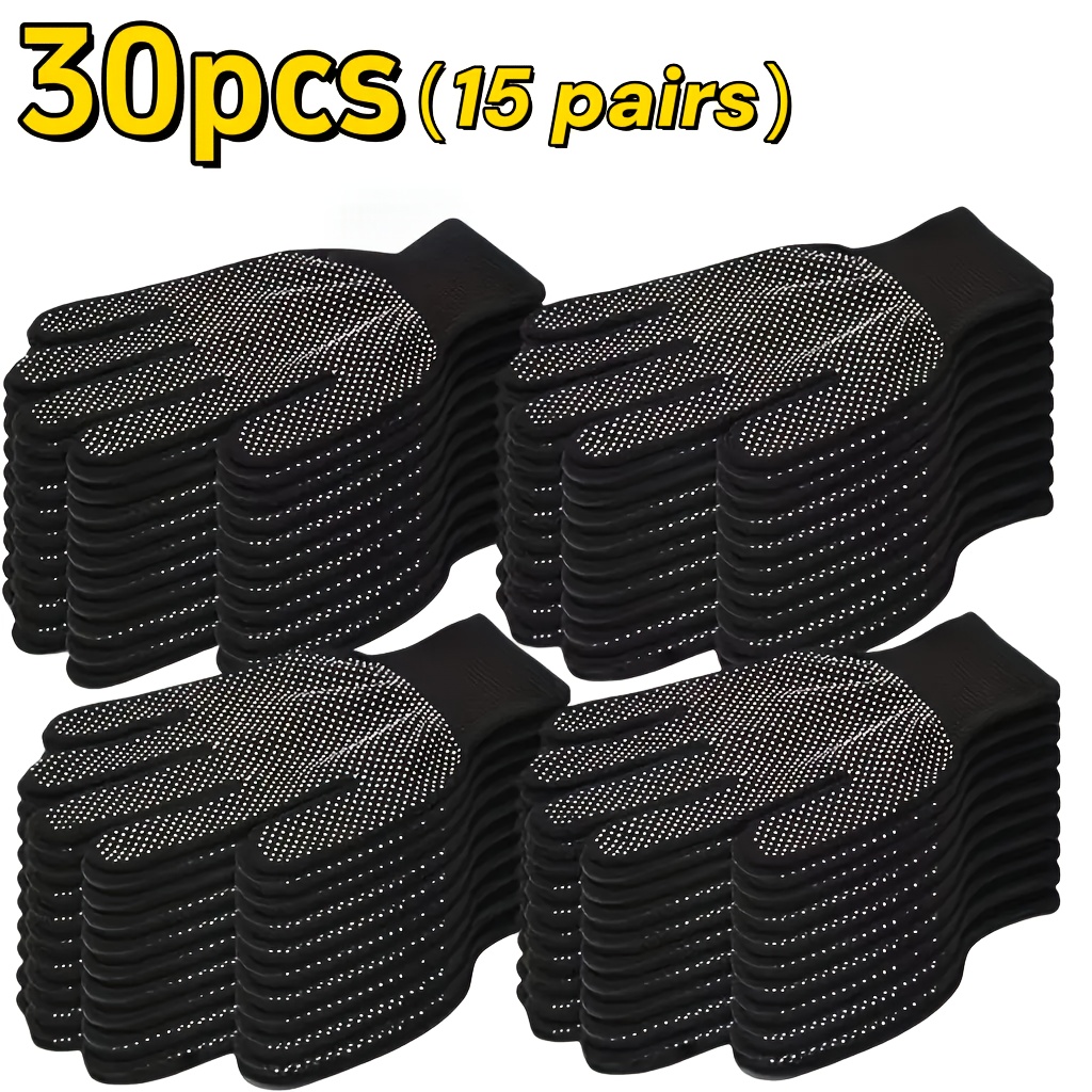 E-shop 30/10 Stück (15/5 Paare) Punkt-Handschuhe - Geeignet für Outdoor-Radfahren, Camping und Angeln - Leicht und langlebig, atmungsaktiv, ideal für