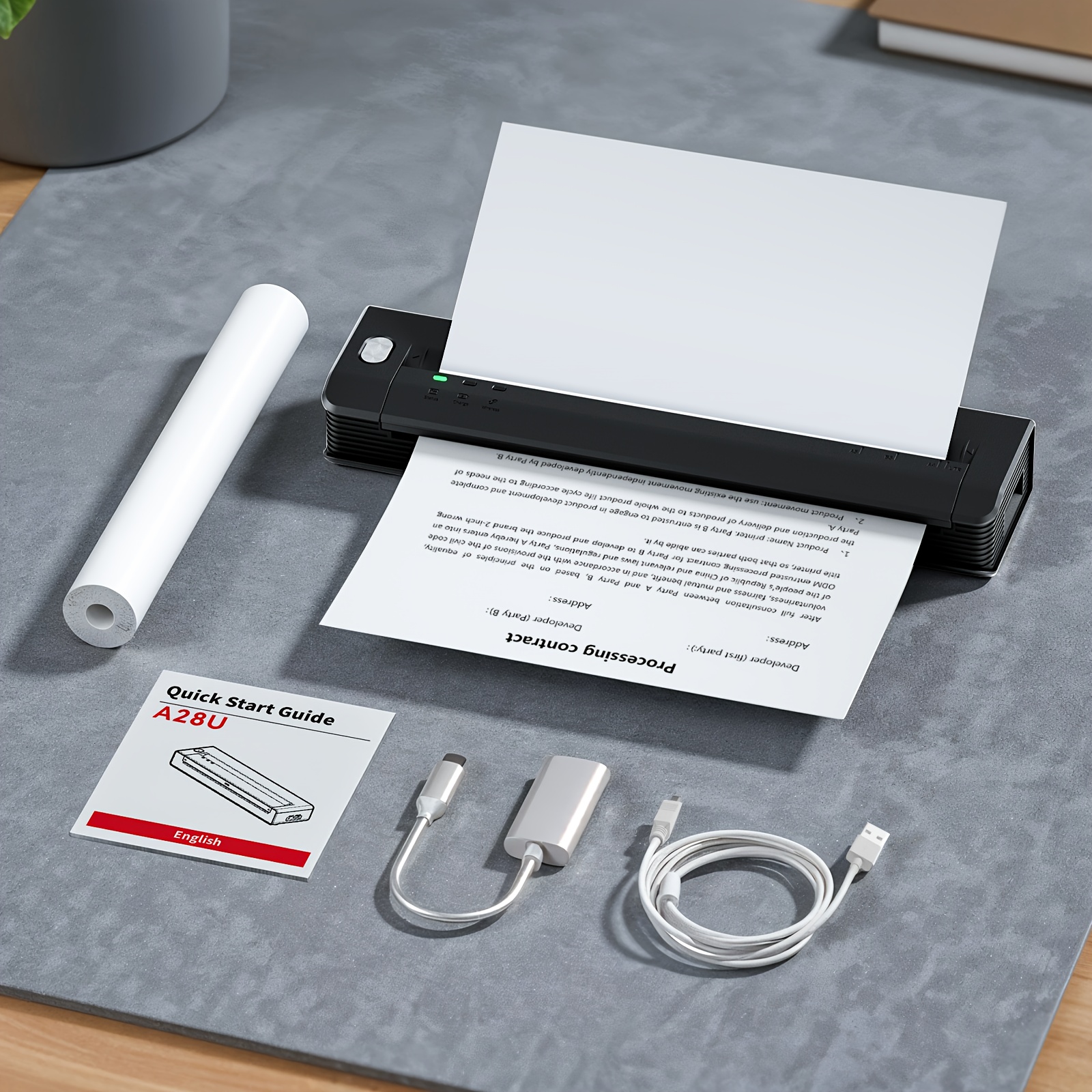 TEMU Sold Separately A4 Thermal Paper, Phomemo A281u Portable Printer, Inkless Thermal Printer, Printer Support A4 Thermal Paper, Compatible With