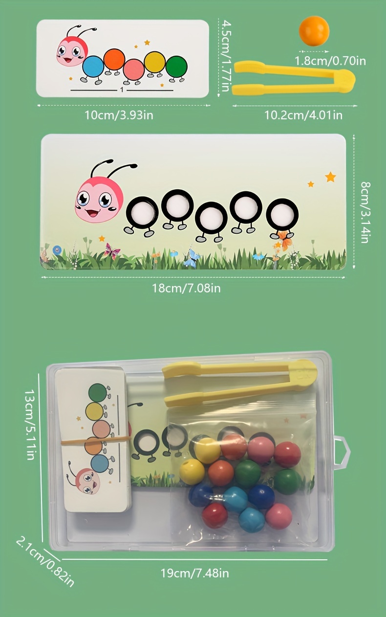 for CATERPILLAR Bead Maze Toy, Color Recognition Fine Motor Skills Focus Training for Boys and Girls - Christmas & Birthday Gift