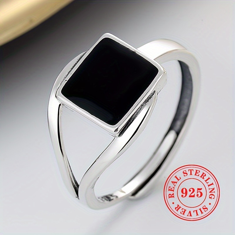 

Elegant Adjustable 925 Sterling Silvery Signet Ring - Design, Fashion Accessory For Everyday & Party Wear