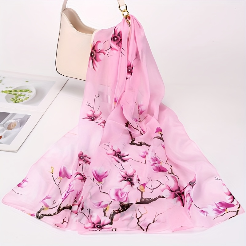 TEMU Bufanda Estampada, Chal y Transpirable, Envoltura y Adecuada para Uso Casual, Vacaciones en y Protección Solar, Colores Vibrantes, Diseño