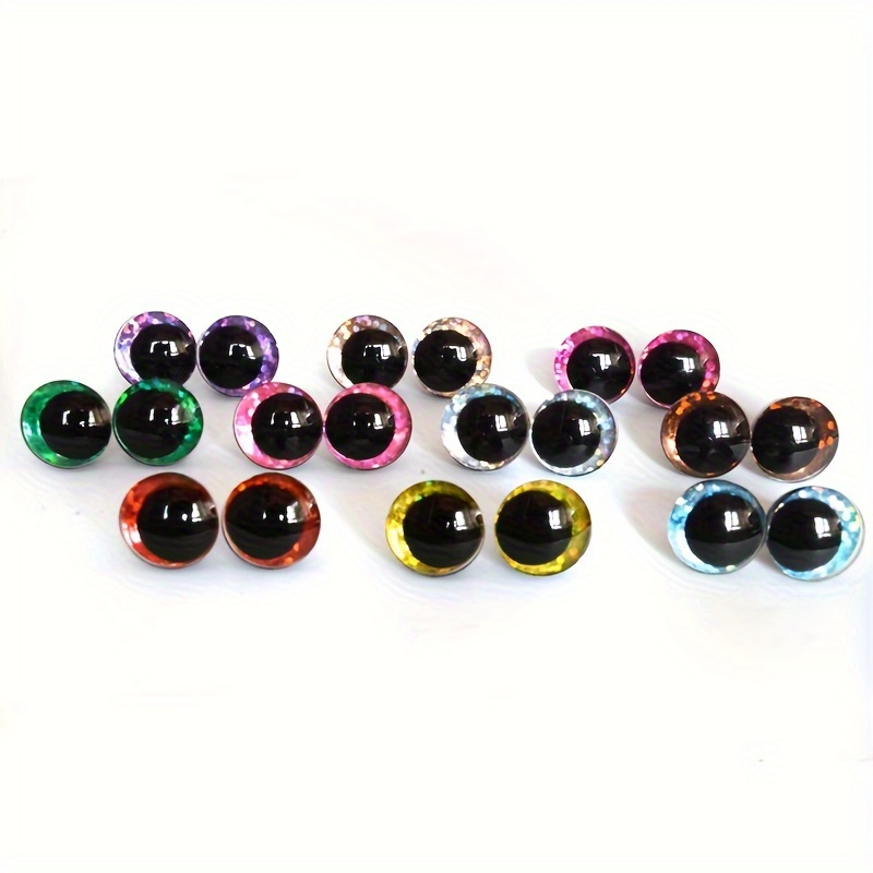 

20pcs Plastic Safety Eyes For Dolls, Mixed Color Glitter Cartoon Eyes With Moon Pupil, Craft Eyes For Toy Making, Diy Crafts, Accessories - Suitable For Ages 14+