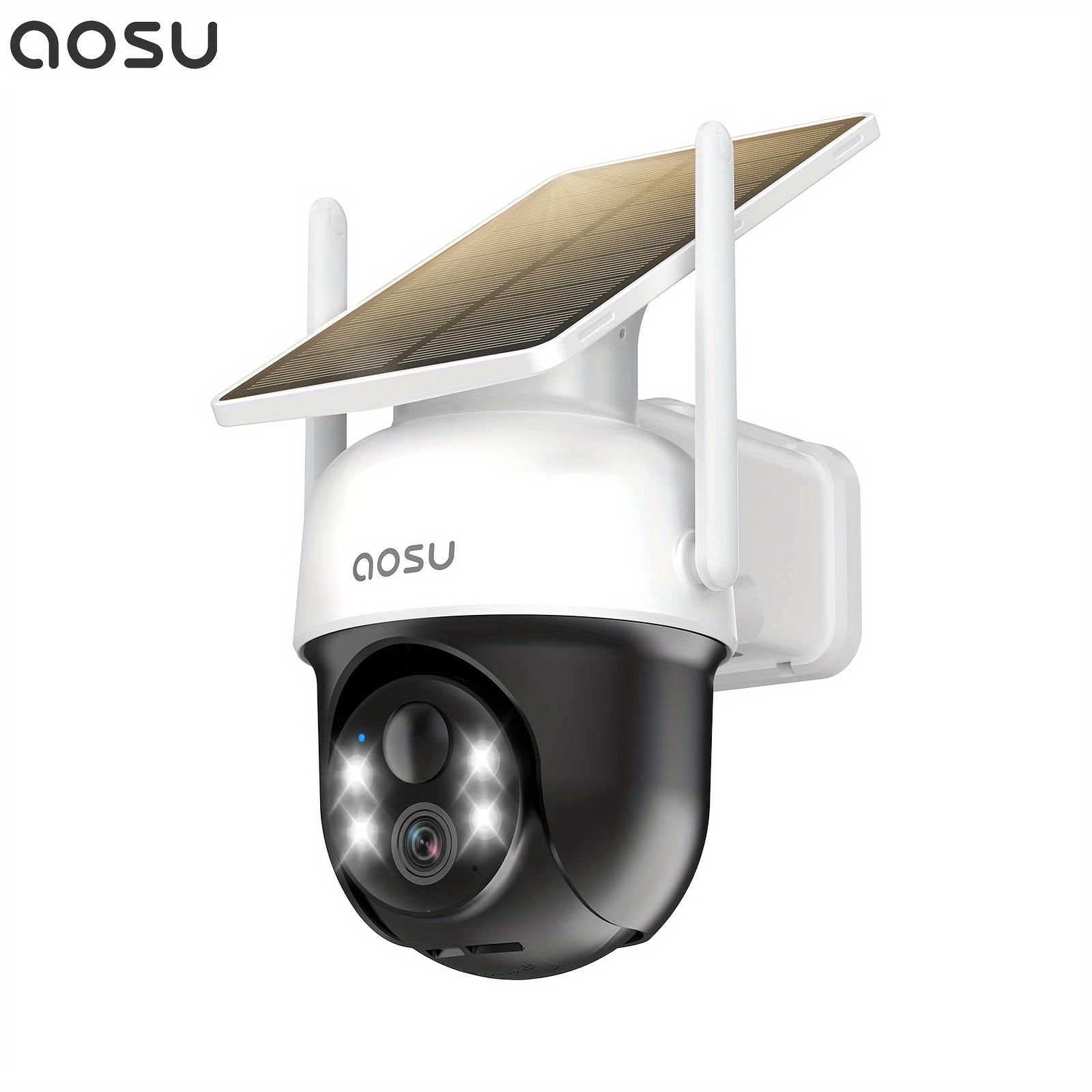 

Aosu Solar Camera Security Outdoor - 100% Wire-free Security Cameras Wireless Outdoor For Home Surveillance With Fixed Solar Panel, 360° View, Human Auto Tracking, 2k Color