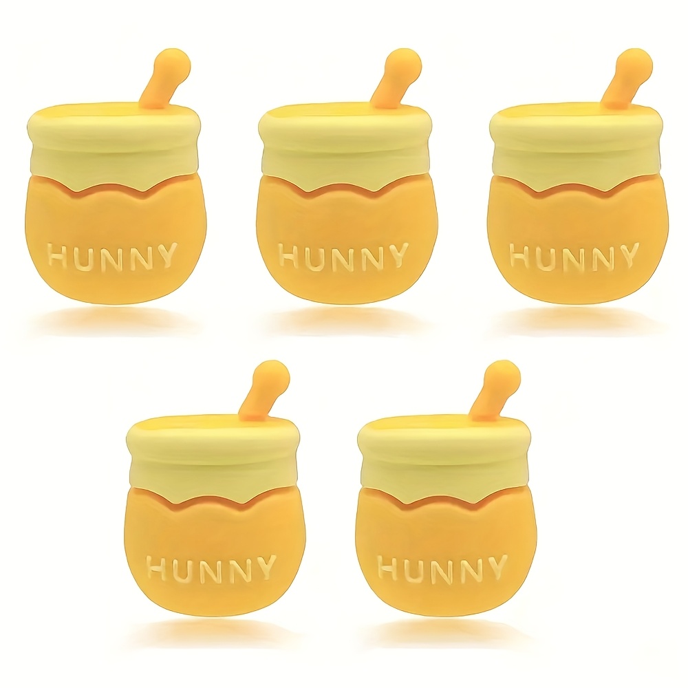 TEMU 5pcs 3d Bee Can Cup Shaped Silicone Beads For , Pens, Keychains And Fashion Accessories