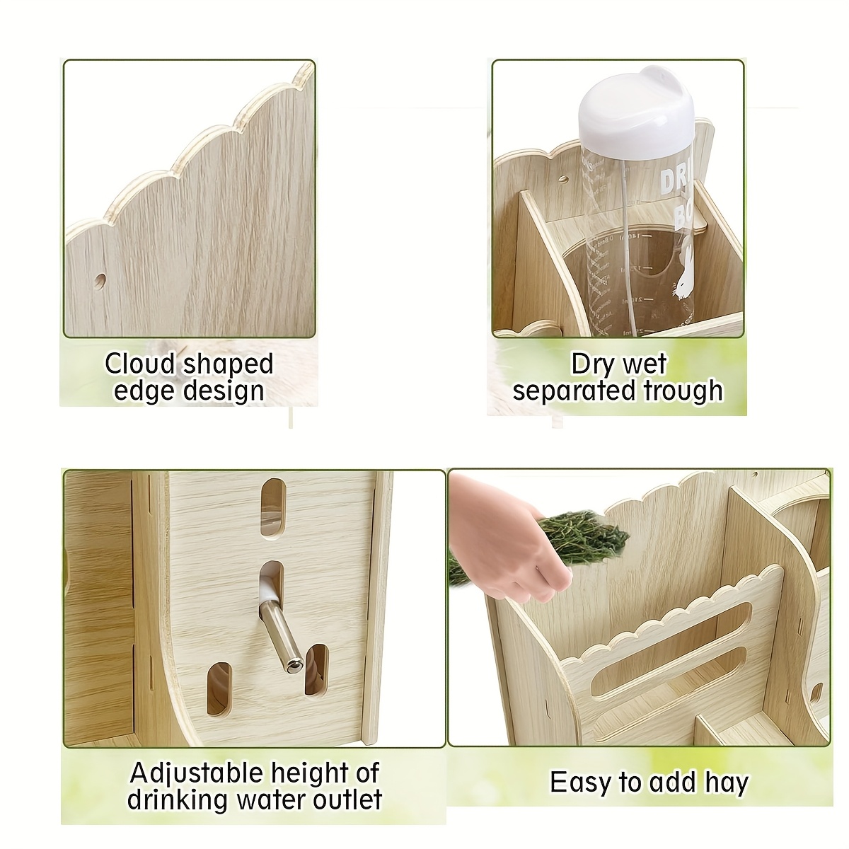 Feeding Box with Water Bottle for Small Animals